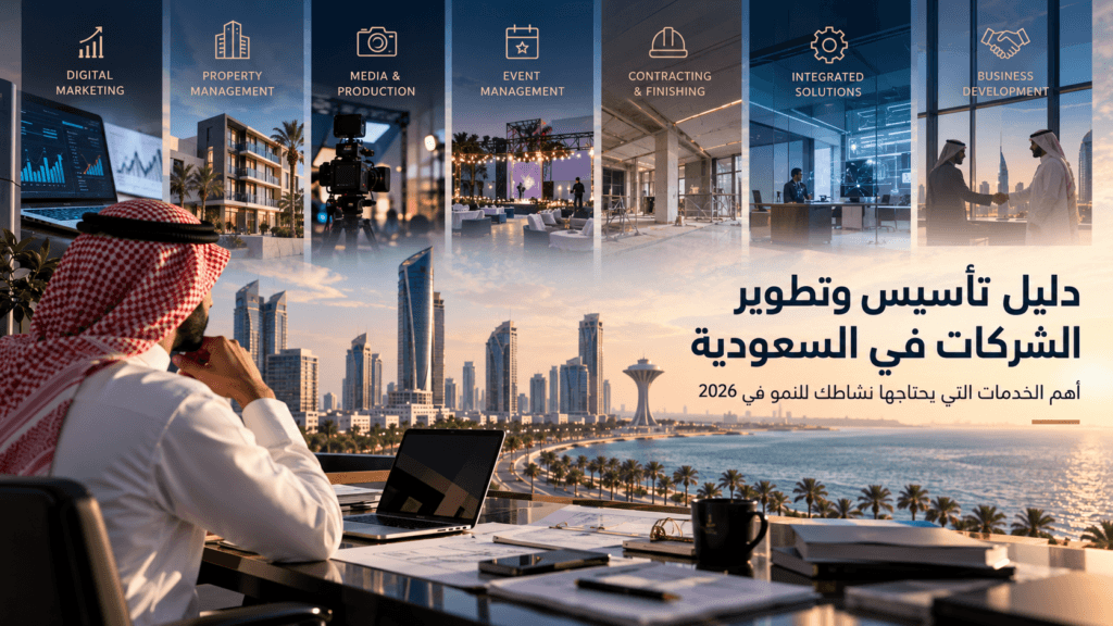 دليل تأسيس وتطوير الشركات في السعودية: أهم الخدمات التي يحتاجها نشاطك للنمو في 2026
